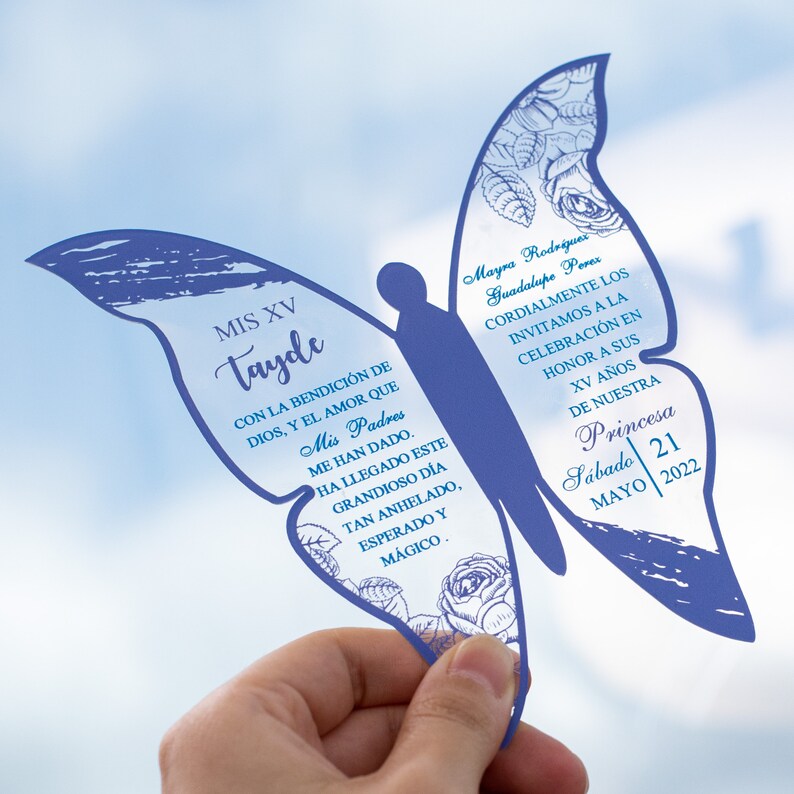 Butterfly Quinceanera Invitations Acrylic Glass Invitations Etsy