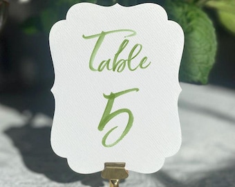 Editable Scalloped Wedding Table Numbers Template, Cricut Cut File, Printable Wedding Table Signs, Corjl Template, DIY Wedding Decor