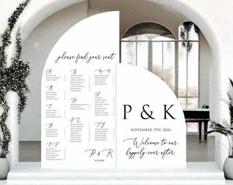 Large Wedding Seating Chart Sign | Oversized Arch Reception Sign | Giant Wedding Welcome Sign | Luxury Custom Seating Plan | Modern  Decor