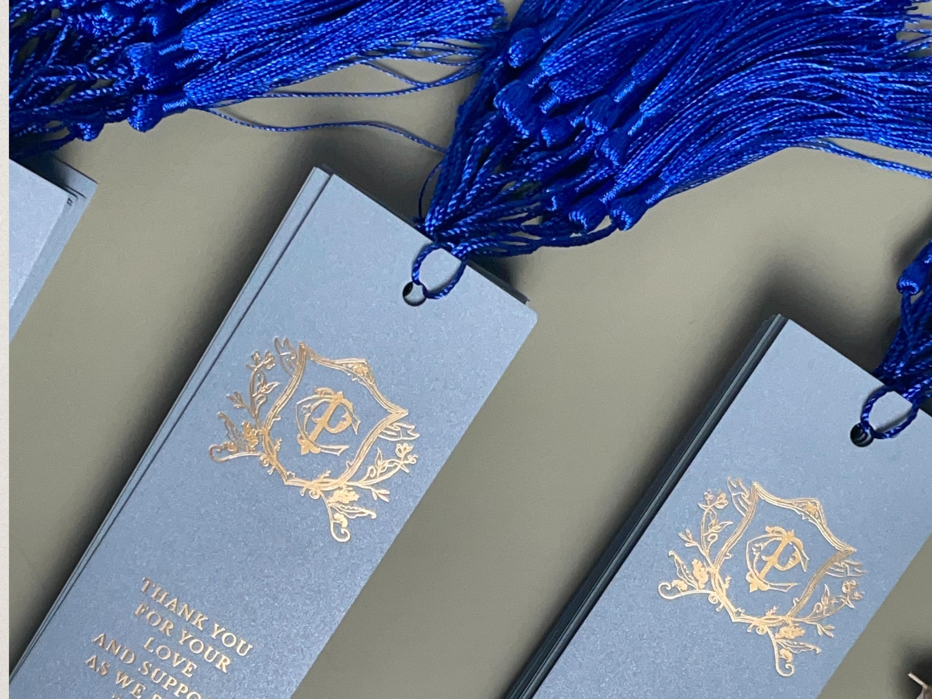 Custom Gold Foil Bookmark: Elegant Wedding Favor Keepsake