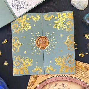Gold Foil Wizard Wedding Invitation: Celestial Starry Theme