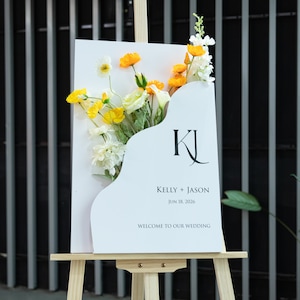 Custom Wedding Welcome Sign: White PVC Acrylic, Elegant Bridal Decor