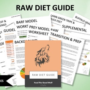 Printable Dog Raw Food Guide | Raw Diet for Dogs | BARF & PREY Model
