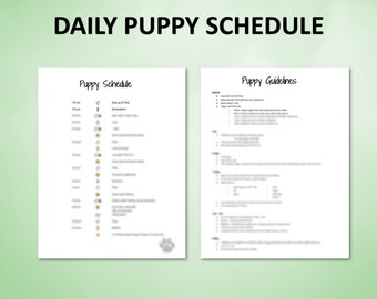 Editable Puppy Schedule & Guidelines | Daily New Dog Routine