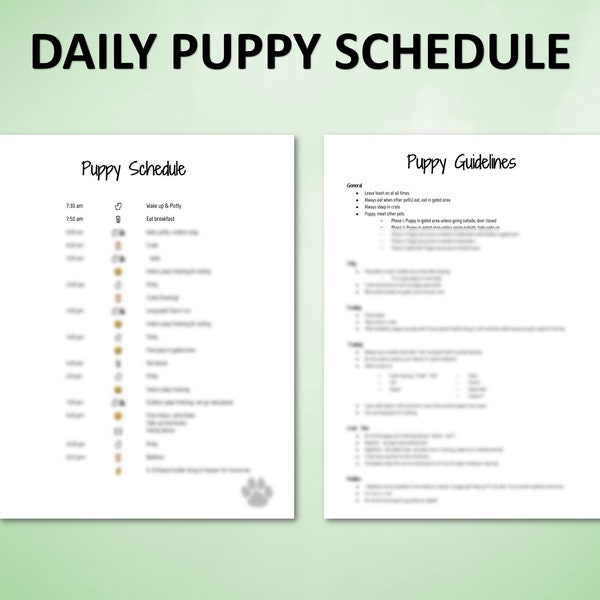 Editable Puppy Schedule & Guidelines | Daily New Dog Routine