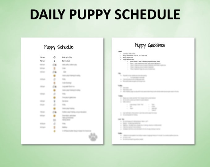 Editable Puppy Schedule & Guidelines | Daily New Dog Routine - Etsy