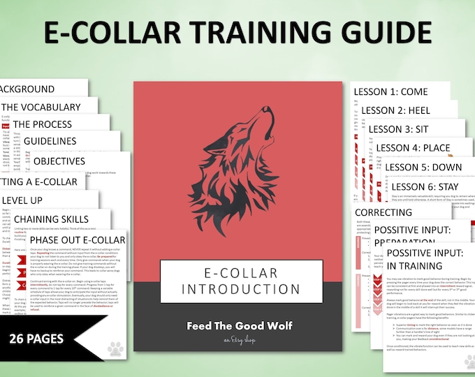 Printable Ecollar Training Guide Remote Collar for Dogs Training Cheat