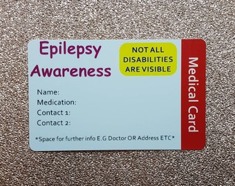 Awareness Medical Personalised ID Card Disability Foetal Alcohol Spectrum FASD