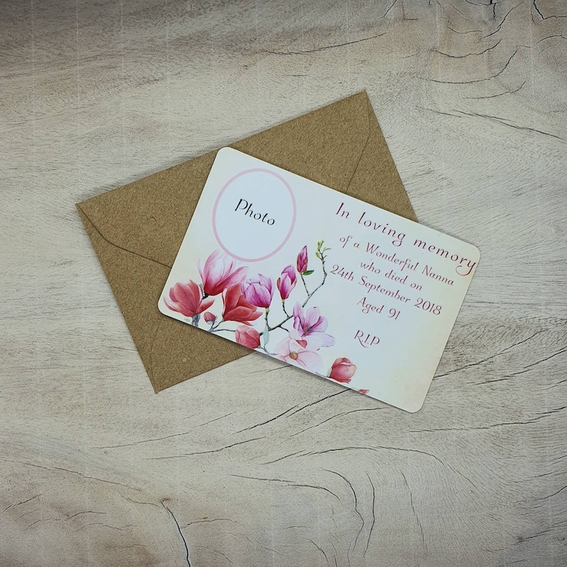 Personalised Funeral Flowers PVC Message Card Sympathy Card Etsy UK