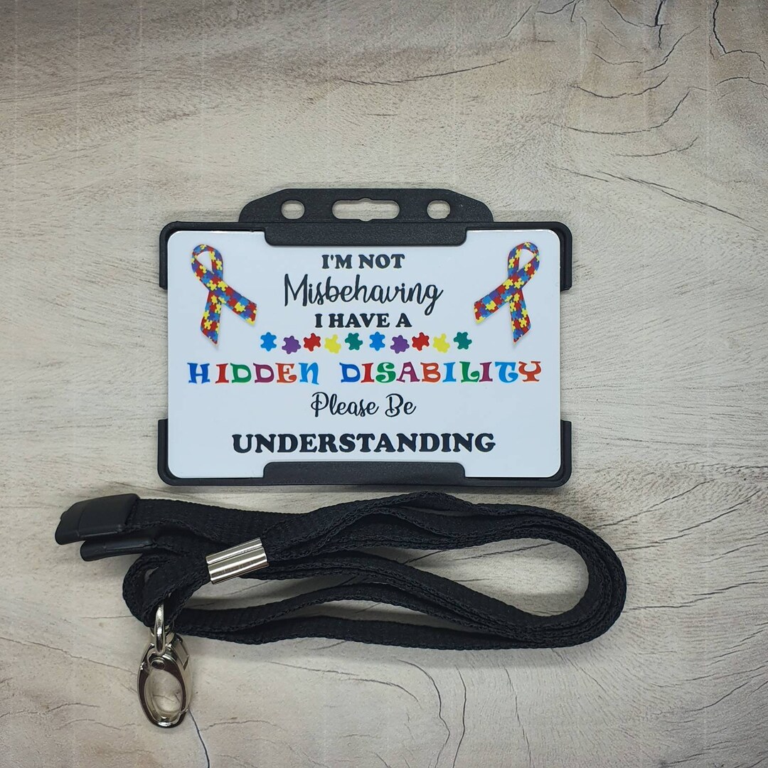Hidden Disability Lanyard PVC ID Card With Breakaway Lanyard Etsy Denmark