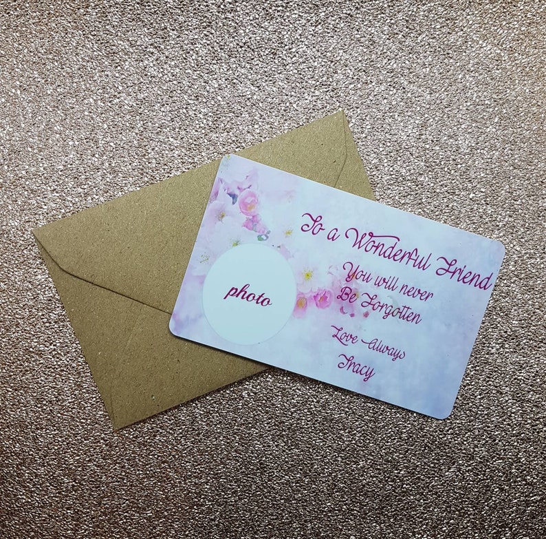 Personalised funeral flowers PVC message card sentiments ...