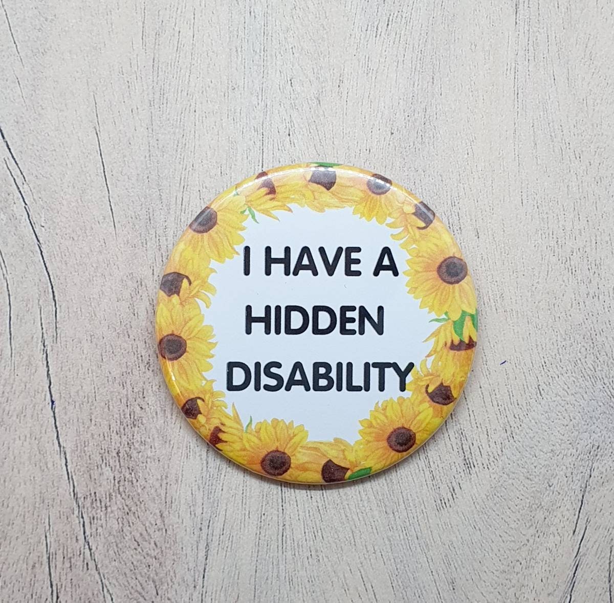 Sunflower Hidden Disability Awareness 59mm Button Pin Badge Etsy