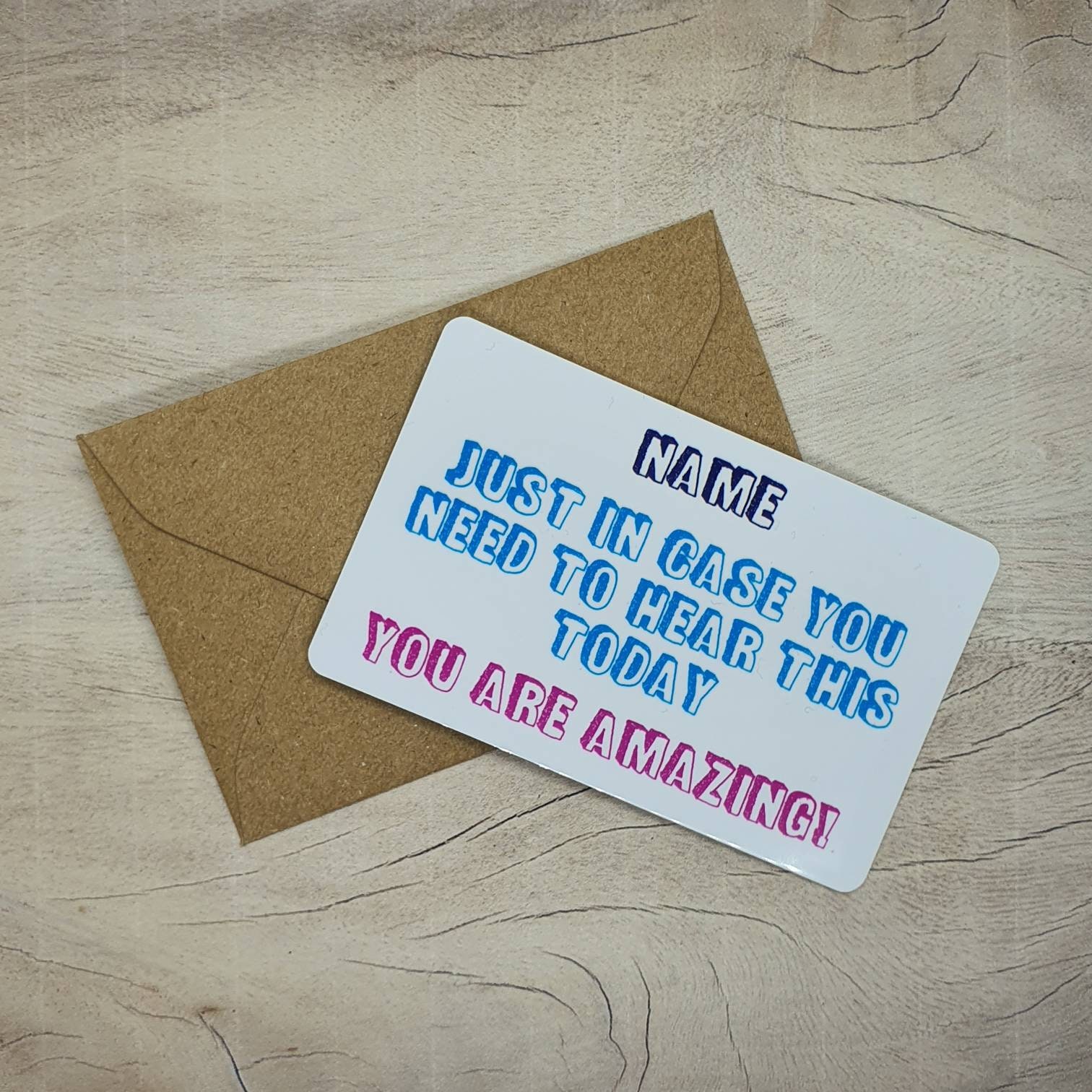 Personalised Wallet Card gift inspirational quote Etsy