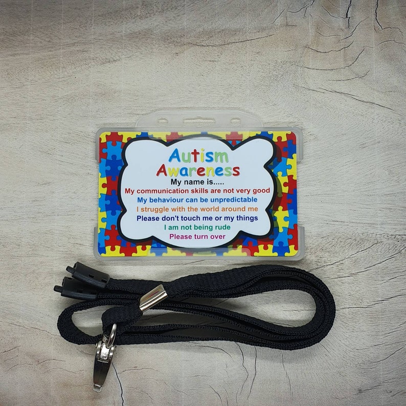 Autism Awareness Medical Alert Hidden Disability Lanyard PVC Etsy