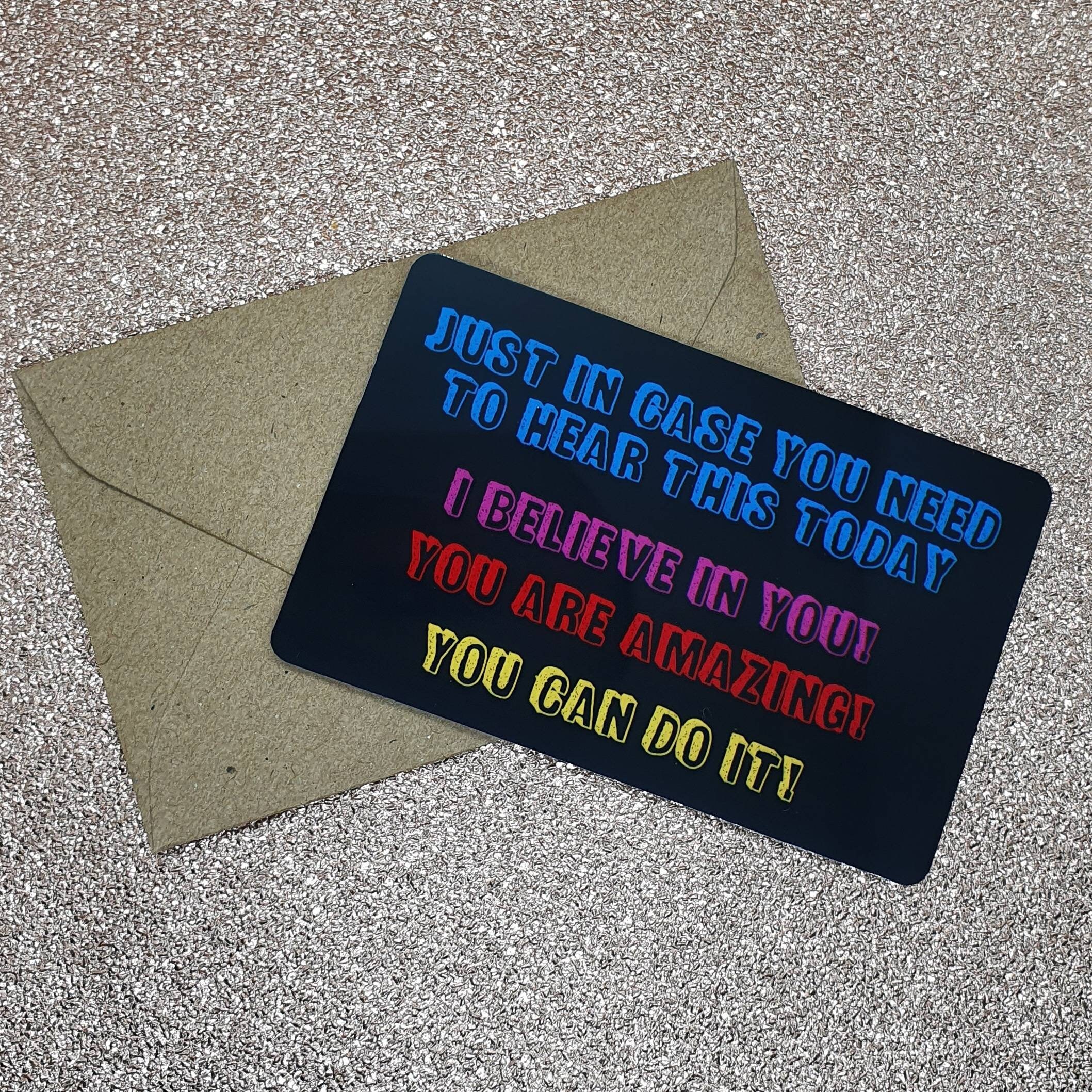 Personalised Wallet Card gift inspirational quote Etsy
