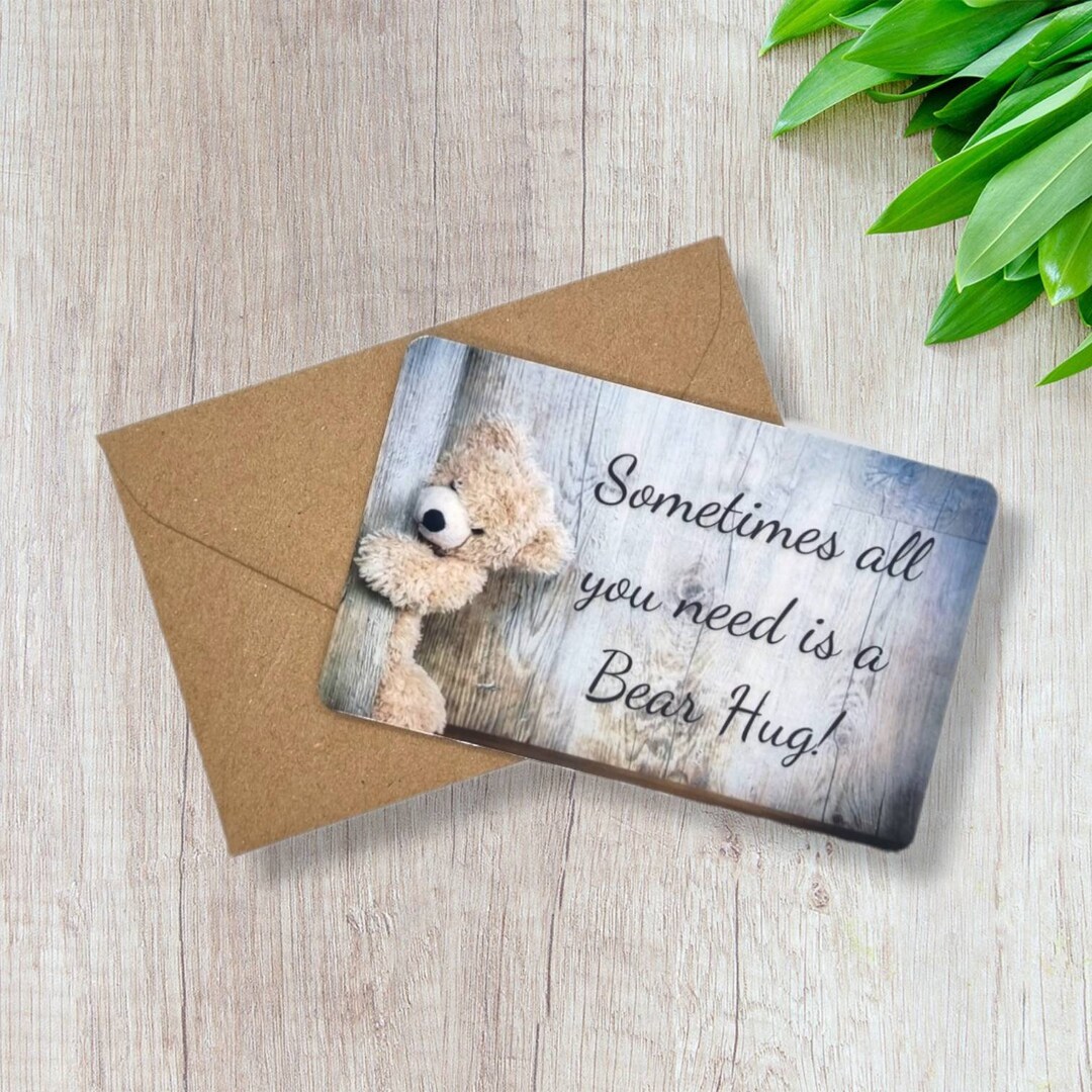Bear Hug Gift Pocket Bear Hug Pocket Gift Letterbox Gift Pvc Keepsake
