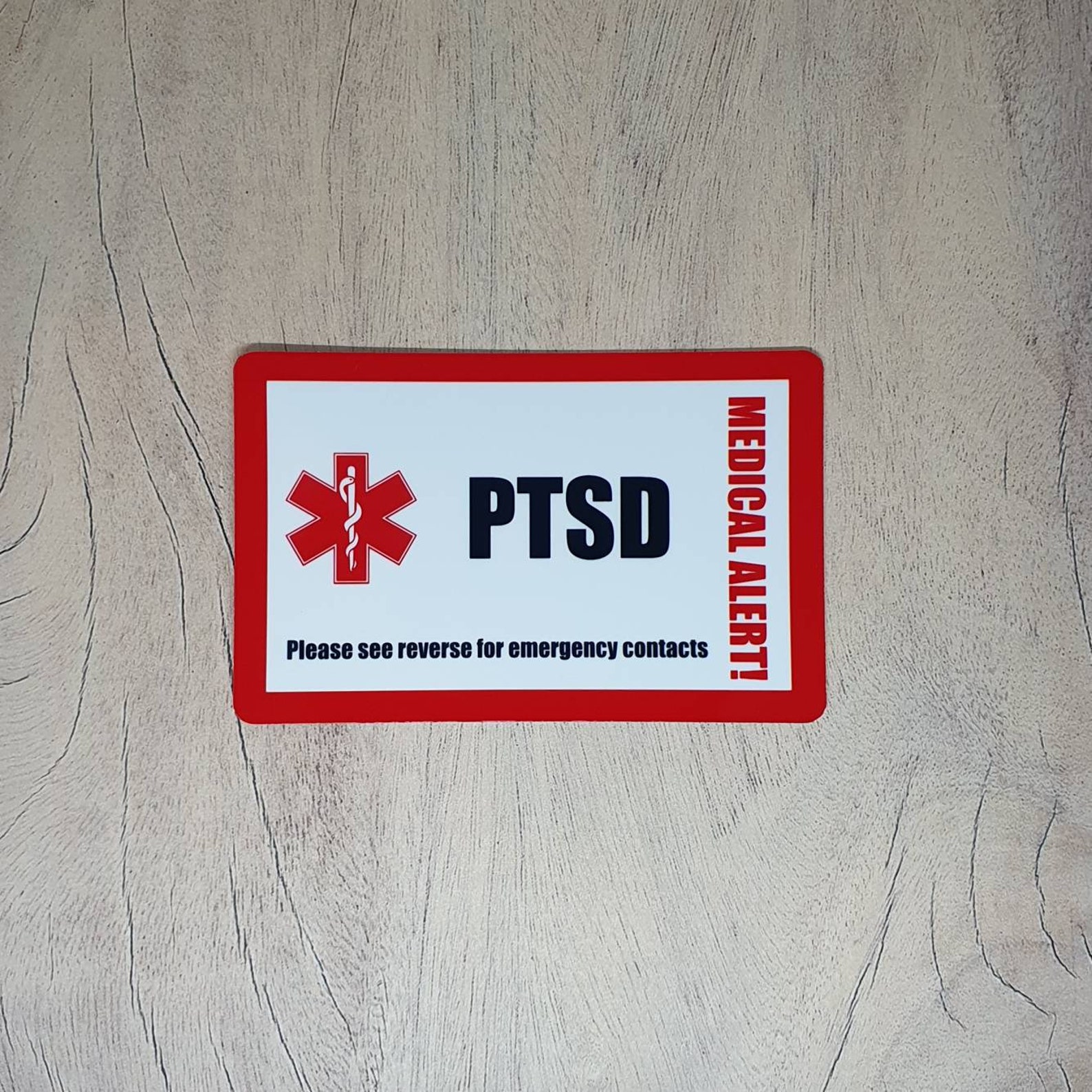 PTSD Medical Card Hidden Disability Emergency Contacts Etsy