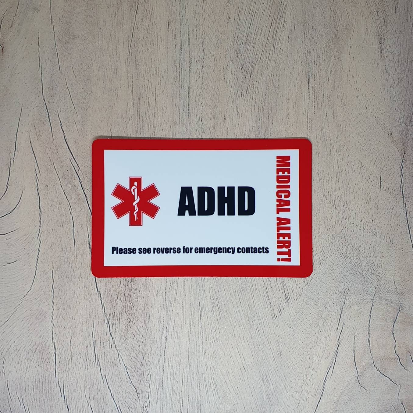 ADHD Medical Card Hidden Disability Emergency Contacts Etsy Australia