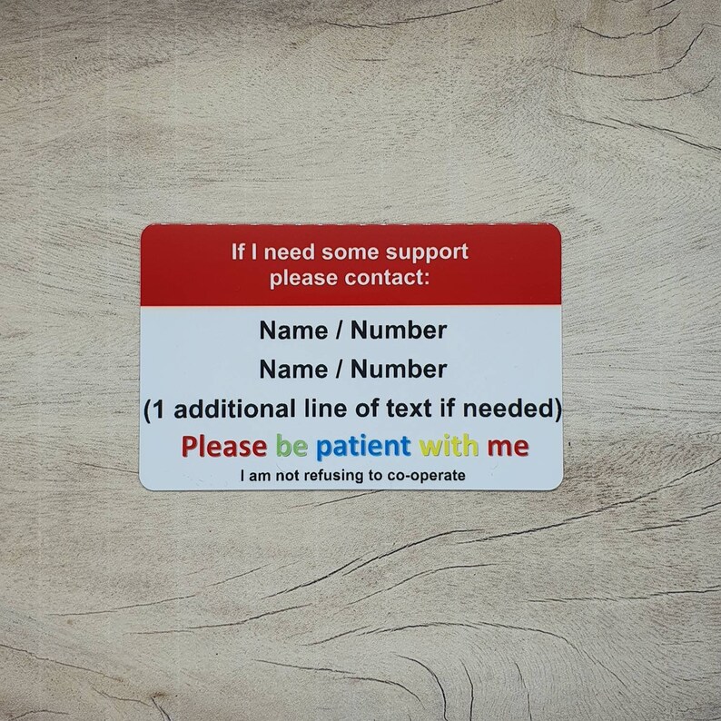 ADHD Awareness Medical Card Personalised Disability Etsy
