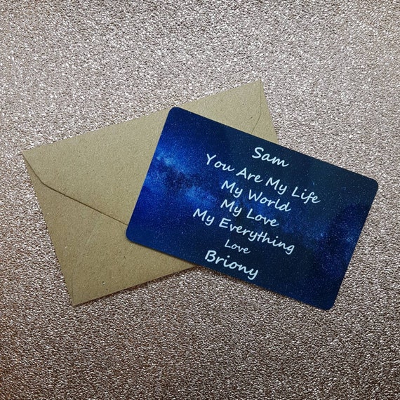 Personalised Wallet Card inspirational quotes love quotes Etsy