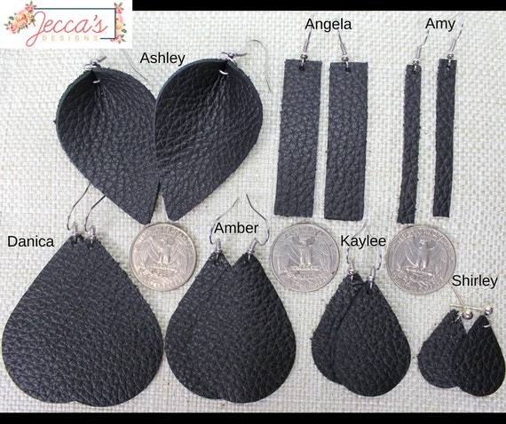 Solid Pink Genuine Leather Bar Earrings, Unique Lightweight and Handmade  Textured Jewelry, Long Rectangle Minimalist