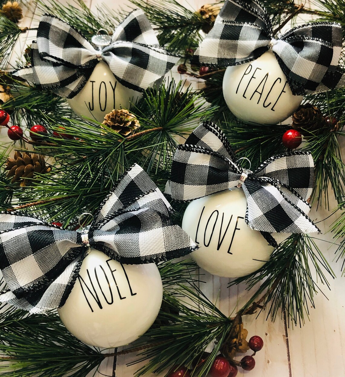 Farmhouse Style Christmas Tree Ornament/white Bulb Etsy