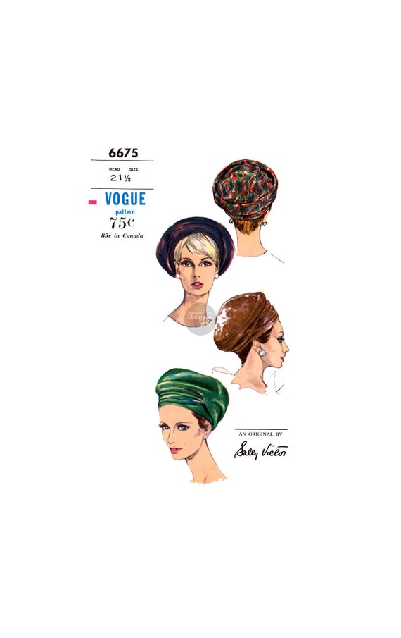 60s Draped Beret by Sally Victor, Head Size 21.5 (55 Cm  display picture 3