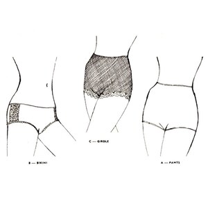 70s Women&#39;s Underpants in Three Styles: Bikini, Pantie Girdle and Pants, Multi-Sized 8-20 Vintage Sewing Pattern Reproduction