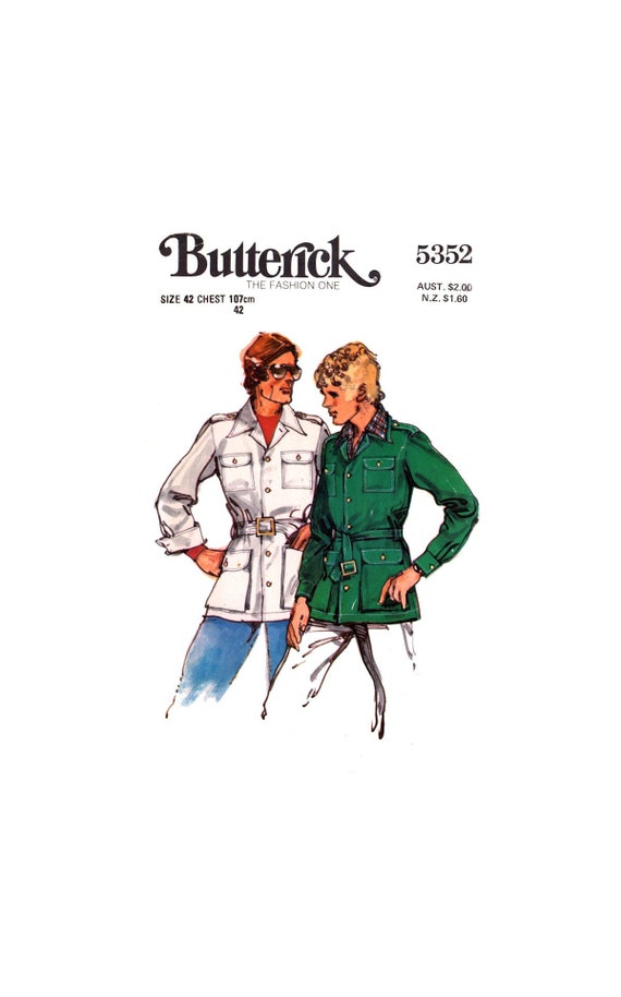 70s Men's Semi-fitted Safari Jacket and 