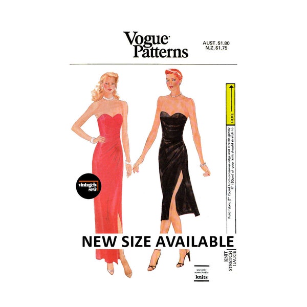 70s Strapless, Sweetheart Neckline Evening Dress in Two Lengths, Various Sizes, Vogue 7371, Sewing Pattern Reproduction