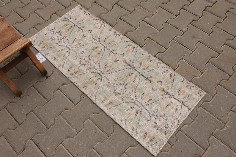 Anatolian rug cotton rug Anatolia vintage runner 20x45 Inch carpet 3707 turkish small rug oushak rug 1/'6/'/' x 3/'8/'/' feet