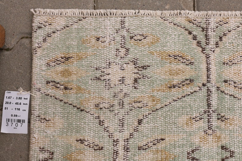 Anatolian rug cotton rug Anatolia vintage runner 20x45 Inch carpet 3707 turkish small rug oushak rug 1/'6/'/' x 3/'8/'/' feet