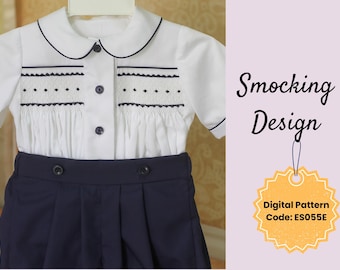 Geometric Smocking Design for Boys: Beginner-Friendly PDF Download Pattern