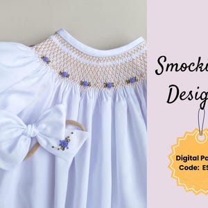 Smocking Design for Beginners, Smocking Pattern for Babies, Digital Smocking Pattern, Bishop Dress Smocking Pattern