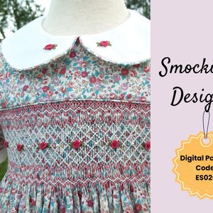 Geometric Smocking Design for Girls: PDF Download for Smocking Design Only
