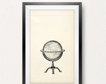 Viejo Mundo, Vintage, Arte imprimible, Descargable, Cartel, Impresión, Arte de pared, Decoración del dormitorio, Impresión digital, biblioteca