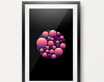 Impresión digital, retro synthwave, estilo Outrun, arte imprimible, descargable, póster, impresión, arte de pared, decoración del dormitorio, impresión digital, biblioteca