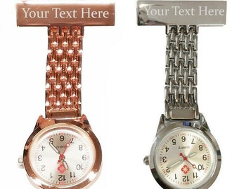 Personalised Engraved Fob Watch Stainless Steel Nurse Doctor Carer with/without Gift Tin
