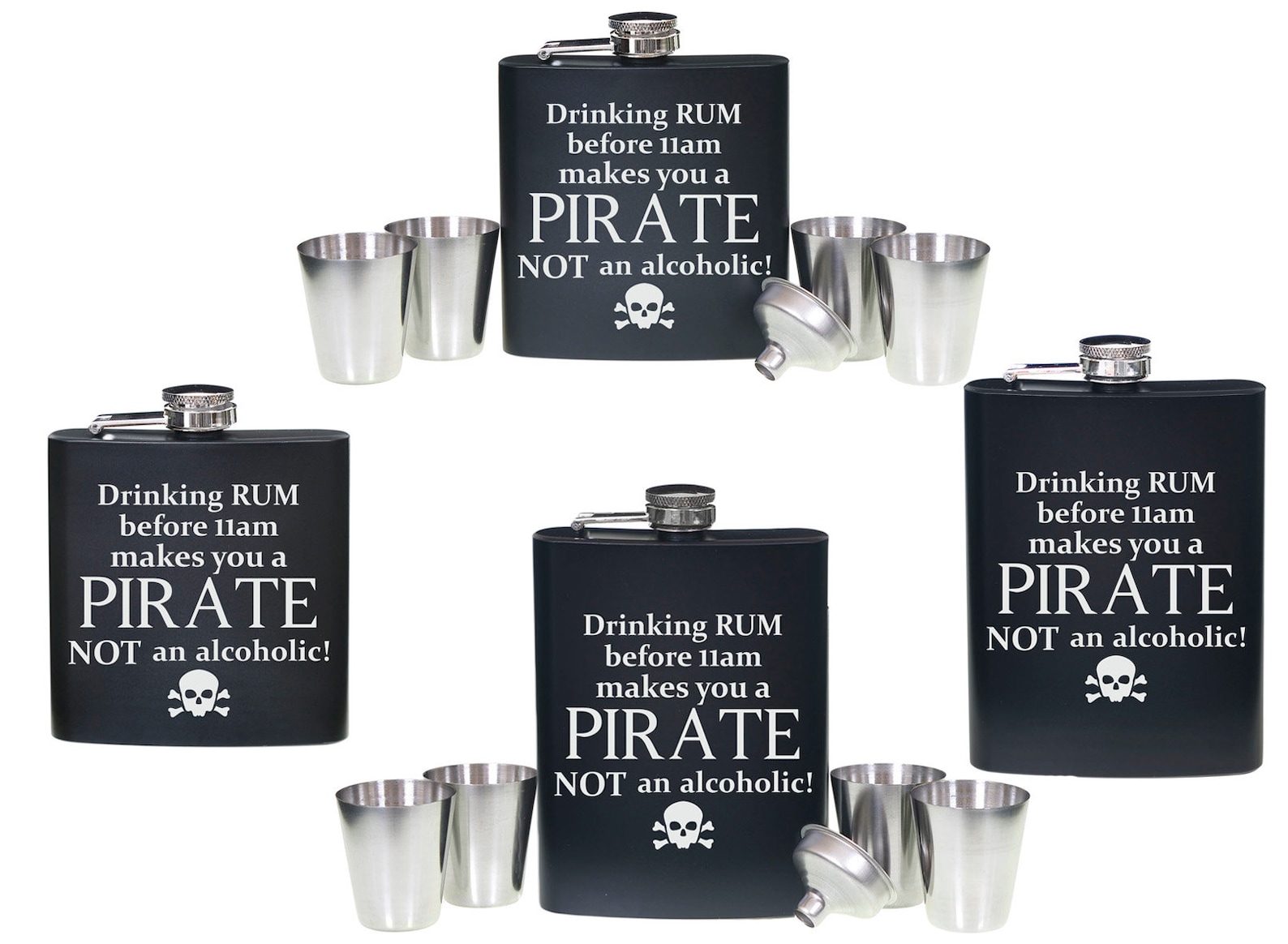 FUNNY Engraved 6oz or 8oz Hip Flasks or Hip Flask Sets. Black Etsy