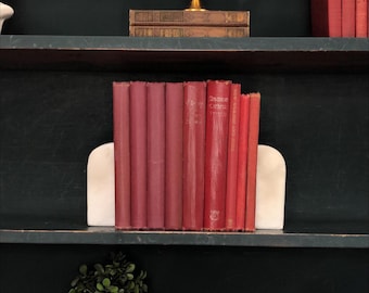 Classic Books by the Foot: Vintage Mid-Century Red Hymnal Book Collection Decorative Religious Set Home Library Decor