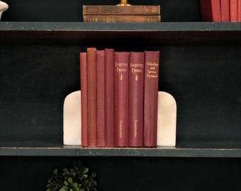 Classic Books by the Foot:  Vintage Burgundy Red Hymnal Book Collection Dark Academia Library Decor