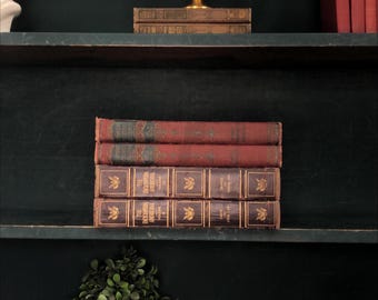 Classic Books by the Foot: Vintage Burgundy Decorative Reference Collection Vintage Library Decor