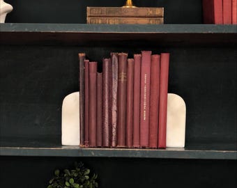 Classic Books by the Foot: Vintage Burgundy Hymnal Book Bundle Dark Academia Library Decor