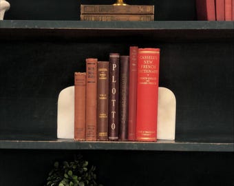 Classic Books by the Foot: Vintage Red Reference Book Collection Antique Dictionary Library Decor