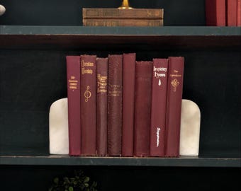 Classic Books by the Foot:  Vintage Burgundy Hymnal Book Collection Staging Bookshelf Religious Home Library Decor
