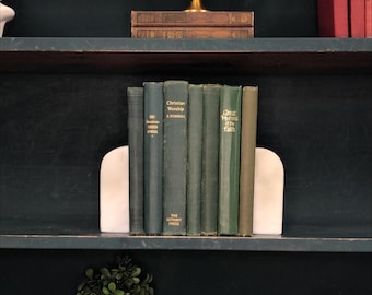 Classic Books by the Foot:  Vintage Green Earth Tone Book Bundle Hymnal Religious Home Library Decor