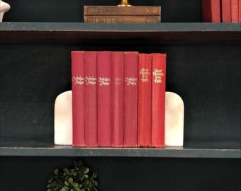 Classic Books by the Foot:  Vintage Red Matching Hymnal Book Collection Home Library Decor