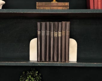 Classic Books by the Foot: Antique Brown Book Bundle Vintage Christian Hymnals Dark Academia Library Decor