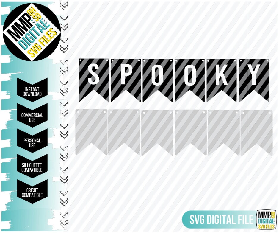 Download Halloween Banner Template Svg File Spooky Banner Halloween Etsy