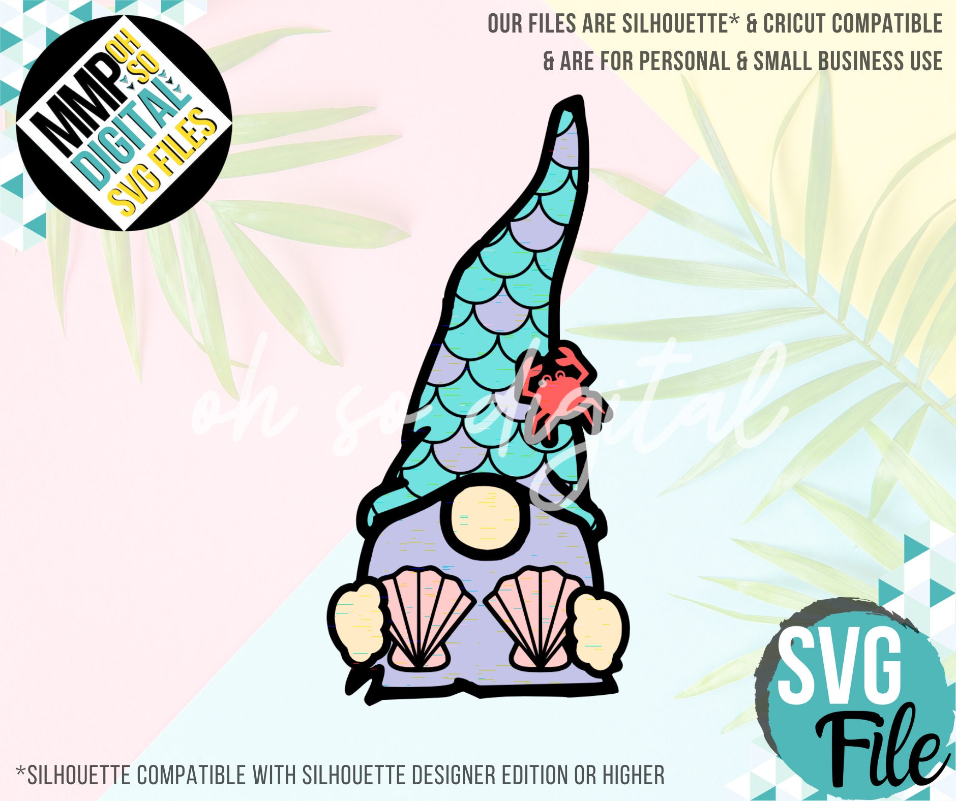 Download Mermaid Gnome Svg Summer Gnome Svg Cute Gnome Crab Gnome Etsy